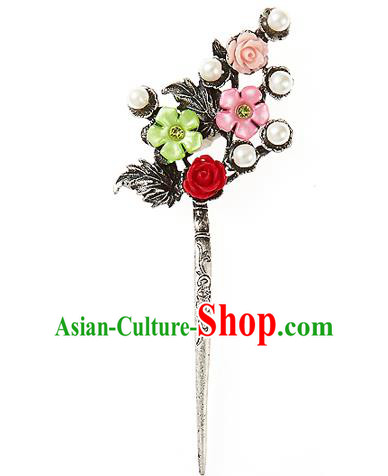 Korean National Wedding Hair Accessories Bride Hair Clip, Korean Hanbok Fashion Palace Hairpins for Women