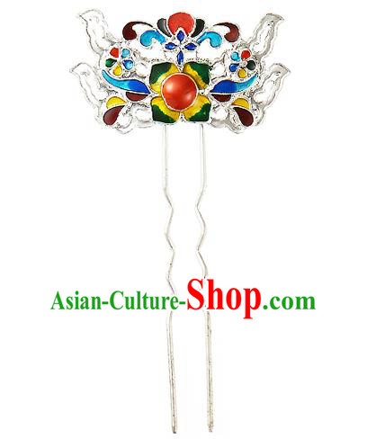 Korean National Wedding Hair Accessories Bride Blueing Hair Clip, Korean Hanbok Fashion Palace Hairpins for Women