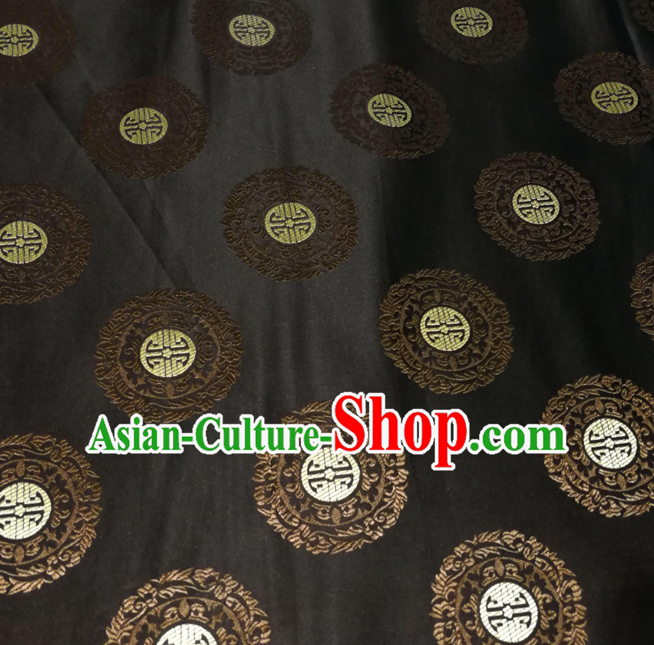 Black Color Chinese Royal Palace Style Traditional Pattern Design Brocade Fabric Silk Fabric Chinese Fabric Asian Material