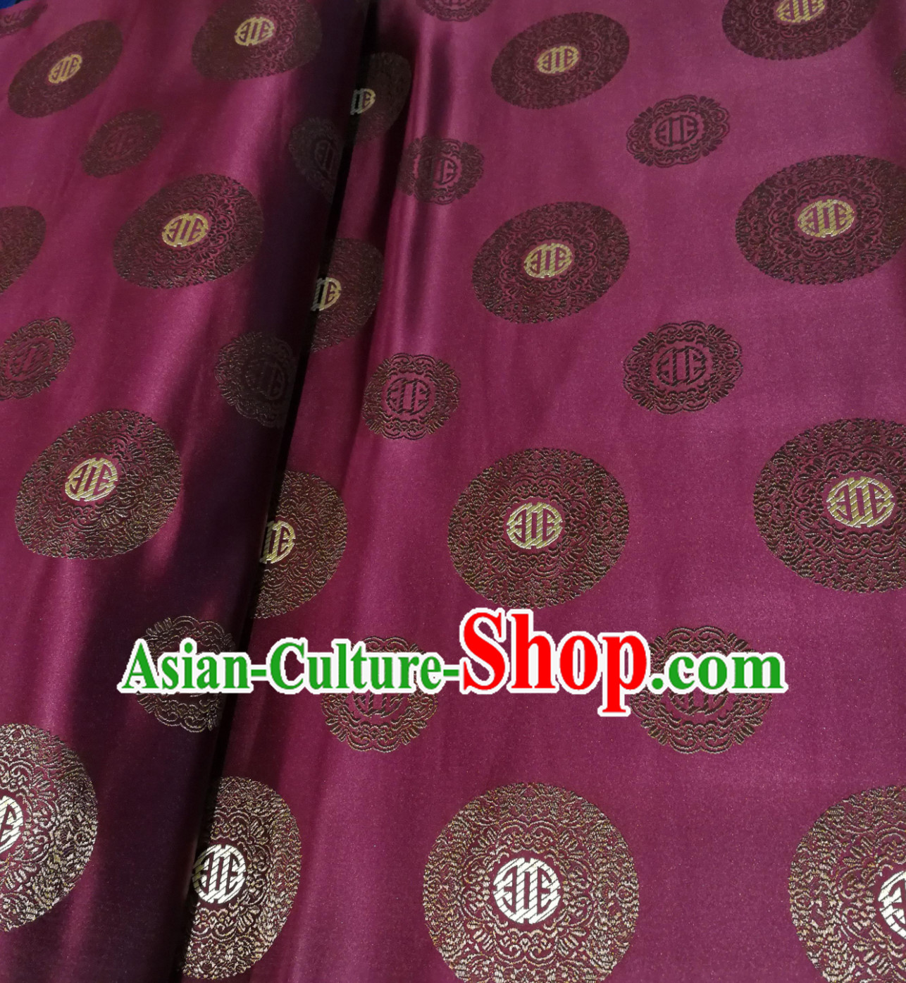 Purple Color Chinese Royal Palace Style Traditional Pattern Design Brocade Fabric Silk Fabric Chinese Fabric Asian Material