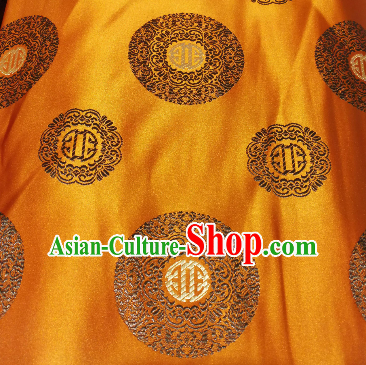 Yellow Color Chinese Royal Palace Style Traditional Pattern Design Brocade Fabric Silk Fabric Chinese Fabric Asian Material