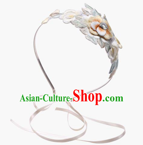 Korean National Hair Accessories Embroidered Headband, Asian Korean Hanbok Fashion Bride Headwear Hair Clasp for Kids