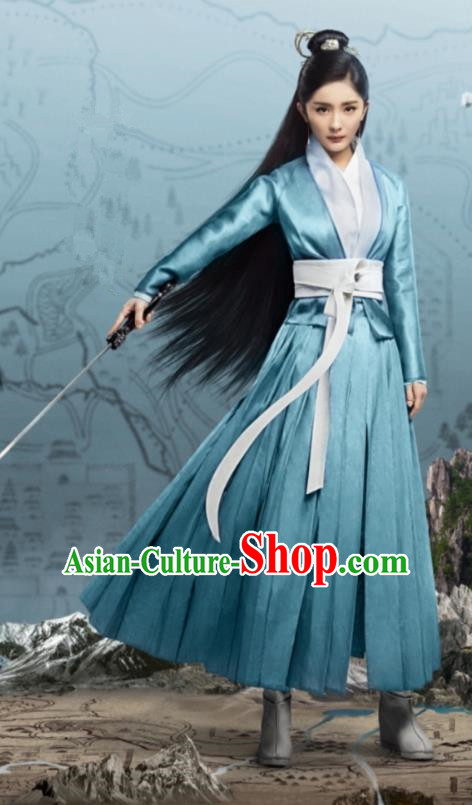 Traditional Chinese Ancinet Legend Of Fu Yao Swordswoman Embroidered Costume for Women