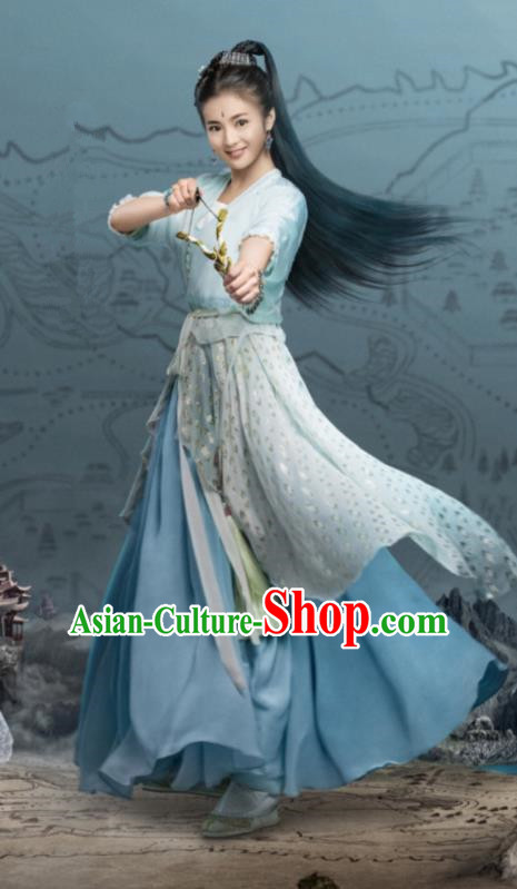 Traditional Chinese Ancinet Palace Princess Dress Legend Of Fu Yao Swordswoman Embroidered Costume for Women