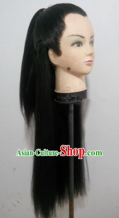 Chinese Ancient Swordsman Long Wig Set Beijing Opera False Beard Mustache