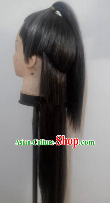 Chinese Ancient Swordsman Long Wig Set Beijing Opera False Beard Mustache