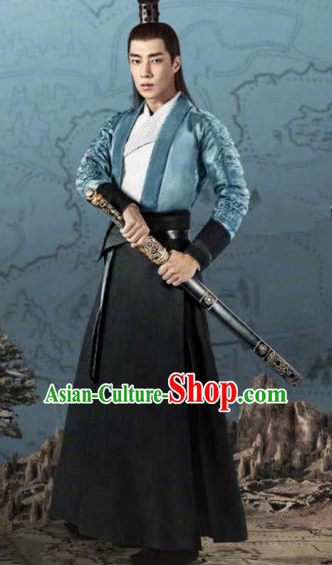 Traditional Chinese Legend Of Fu Yao Nobility Childe Clothing, China Ancient Swordsman Embroidered Costume for Men