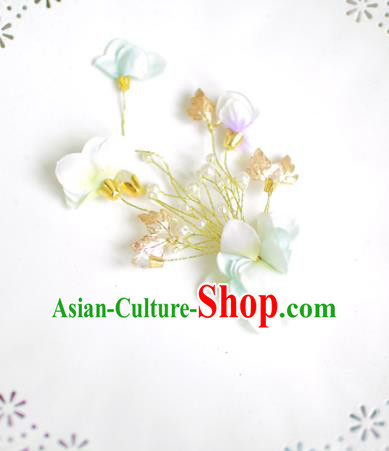 Korean National Bride Hair Accessories Flowers Hair Claw, Asian Korean Hanbok Palace Hair Stick Headwear for Kids