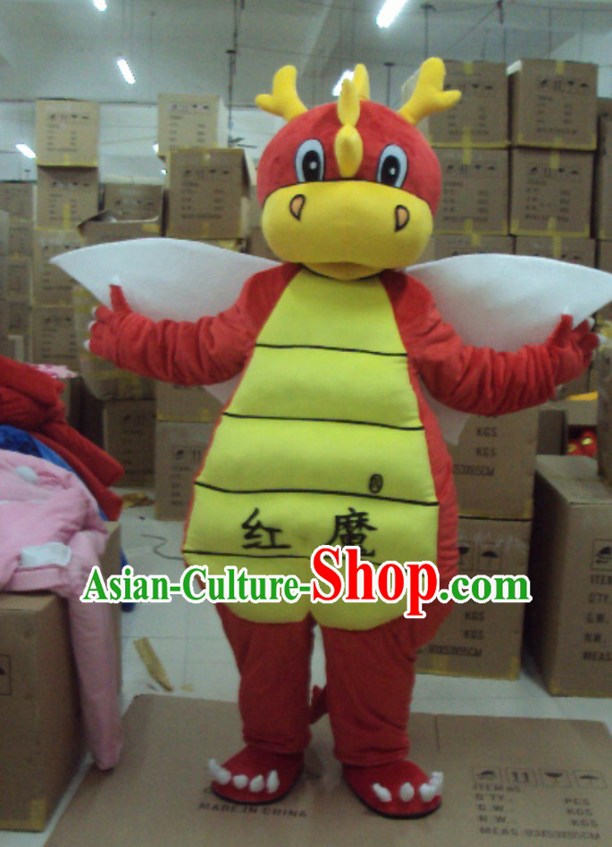 Professional Custom Mascot Uniforms Mascot Outfits Customized Cartoon Character Walking Lucky Red Dragon Mascot Costumes