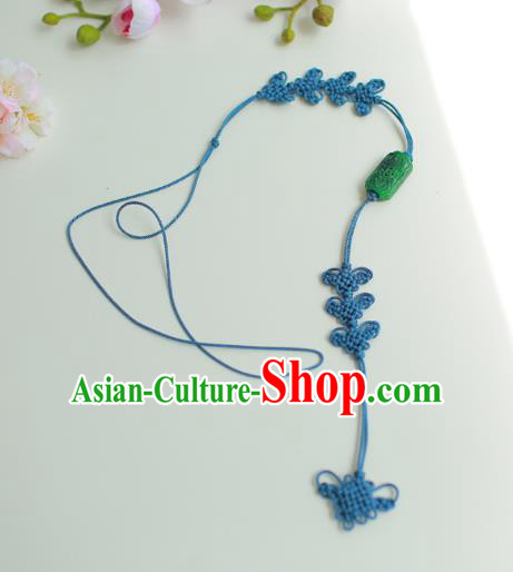 Asian Korean Hanbok Green Chinese Knot Waist Decorations, Korean National Belts Accessories Wedding Bride Waist Pendant for Women