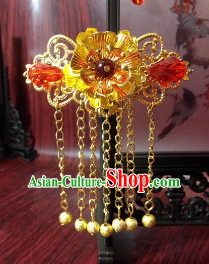 Traditional Chinese Ancient Classical Hair Accessories Princess Hair Stick Bride Tassel Step Shake Hairpins for Women