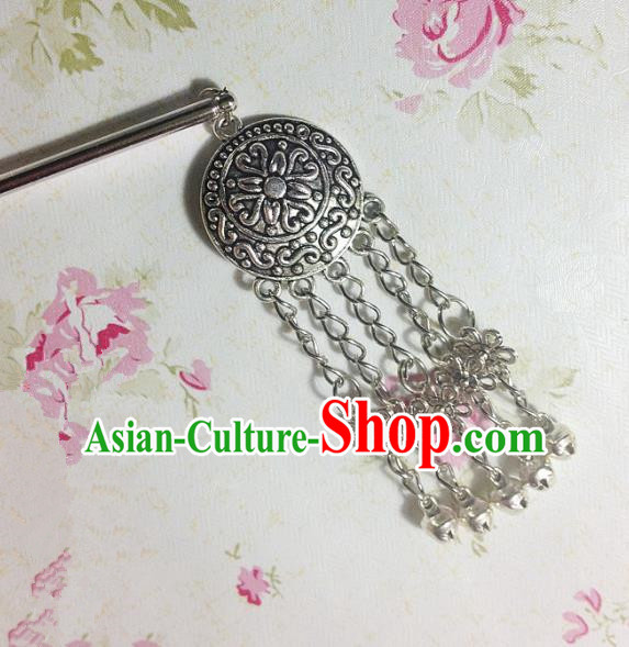 Traditional Chinese Ancient Classical Hair Accessories Hanfu Bells Tassel Hair Clip Step Shake Bride Hairpins for Women
