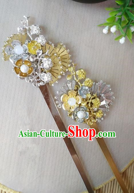 Traditional Chinese Ancient Classical Hair Accessories Hanfu Wintersweet Hair Stick Step Shake Hairpins for Women