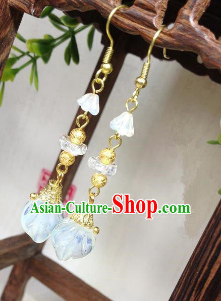 Traditional Handmade Chinese Ancient Classical Accessories Bride Hanfu Tassel Earrings for Women