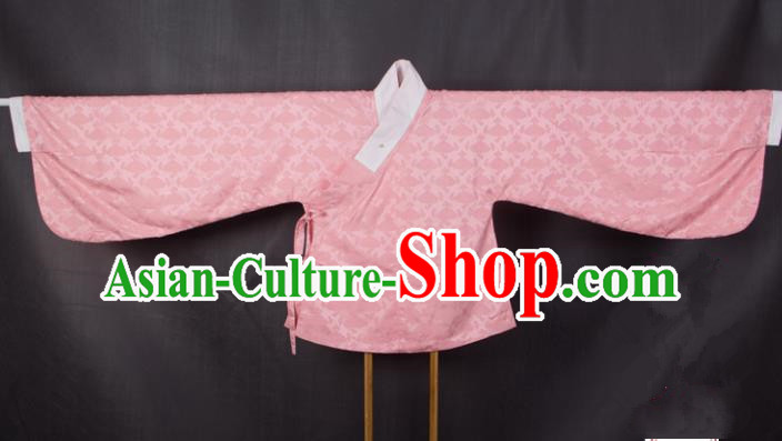 Asian China Ming Dynasty Princess Costume, Traditional Ancient Chinese Palace Lady Embroidered Hanfu Pink Blouse Clothing for Women