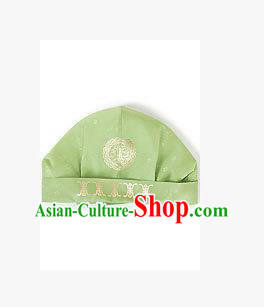 Traditional Korean Hair Accessories Embroidered Green Hats, Asian Korean Fashion National Boys Headwear for Kids