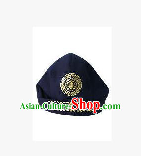 Traditional Korean Hair Accessories Embroidered Navy Hats, Asian Korean Fashion National Boys Headwear for Kids