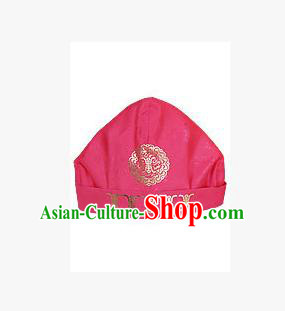 Traditional Korean Hair Accessories Embroidered Pink Hats, Asian Korean Fashion National Boys Headwear for Kids