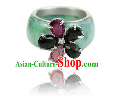 Traditional Korean Accessories Asian Korean Fashion Wedding Jadeite Rings for Women