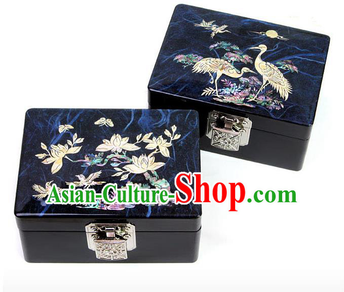 Traditional Korean Craft Handmade Printing Shell Cosmetic Container, Asian Korean Wedding Jewellery Box for Women