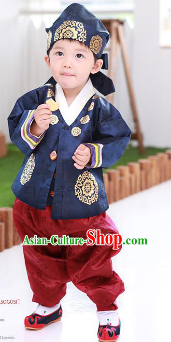 Traditional Korean Handmade Embroidered Formal Occasions Costume, Asian Korean Apparel Hanbok Clothing for Boys