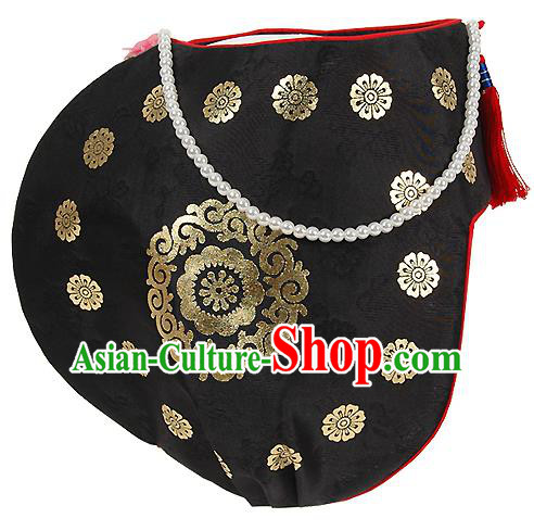 Traditional Korean Hair Accessories Embroidered Hats, Asian Korean Fashion Children Wedding Headwear for Girls