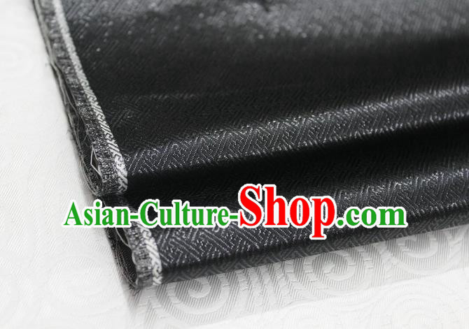 Chinese Traditional Royal Palace Pattern Mongolian Robe Black Brocade Fabric, Chinese Ancient Emperor Costume Drapery Hanfu Tang Suit Material