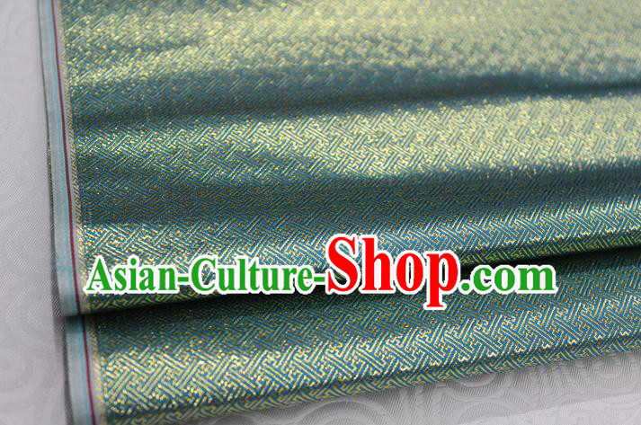 Chinese Traditional Royal Palace Pattern Mongolian Robe Lake Blue Brocade Fabric, Chinese Ancient Emperor Costume Drapery Hanfu Tang Suit Material