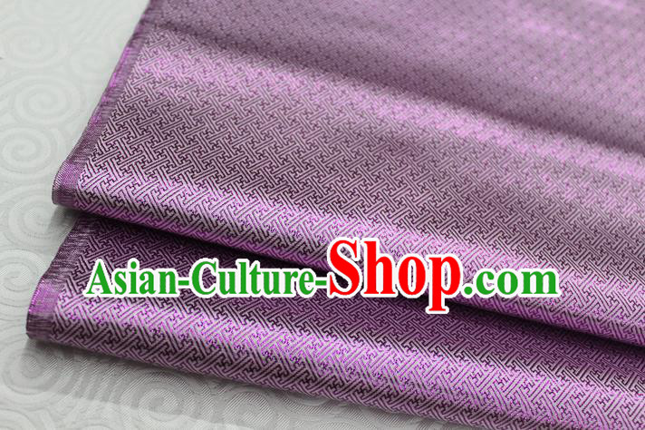 Chinese Traditional Royal Palace Pattern Mongolian Robe Purple Brocade Fabric, Chinese Ancient Emperor Costume Drapery Hanfu Tang Suit Material