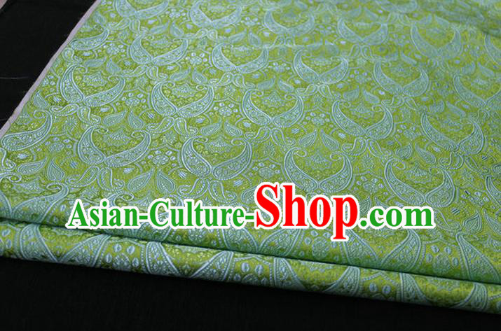 Chinese Traditional Royal Palace Pattern Mongolian Robe Green Brocade Cheongsam Fabric, Chinese Ancient Costume Drapery Hanfu Tang Suit Material