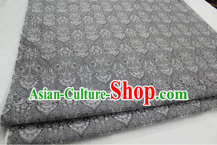 Chinese Traditional Royal Palace Pattern Mongolian Robe Grey Brocade Cheongsam Fabric, Chinese Ancient Costume Drapery Hanfu Tang Suit Material