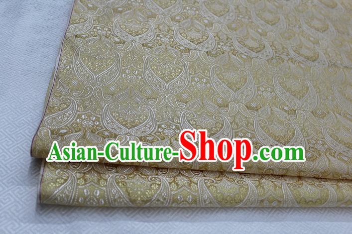 Chinese Traditional Royal Palace Pattern Mongolian Robe Light Golden Brocade Cheongsam Fabric, Chinese Ancient Costume Drapery Hanfu Tang Suit Material