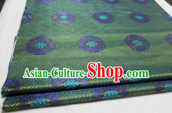 Chinese Traditional Royal Palace Pattern Mongolian Robe Deep Green Tapestry Cheongsam Brocade Fabric, Chinese Ancient Costume Satin Hanfu Tang Suit Material