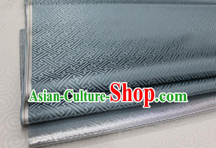 Chinese Traditional Royal Palace Pattern Mongolian Robe Grey Brocade Fabric, Chinese Ancient Costume Satin Hanfu Tang Suit Material