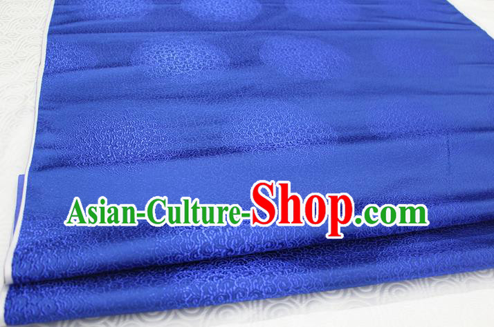 Chinese Traditional Royal Palace Mongolian Robe Royalblue Brocade Cheongsam Fabric, Chinese Ancient Costume Satin Hanfu Tang Suit Material