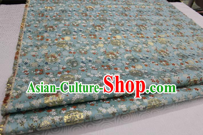 Chinese Traditional Royal Palace Kimono Light Blue Brocade Cheongsam Fabric, Chinese Ancient Costume Satin Hanfu Tang Suit Material