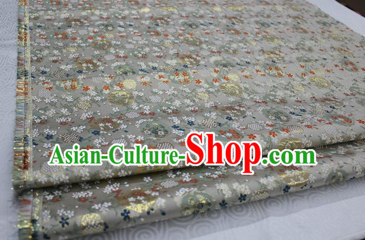 Chinese Traditional Royal Palace Kimono Grey Brocade Cheongsam Fabric, Chinese Ancient Costume Satin Hanfu Tang Suit Material