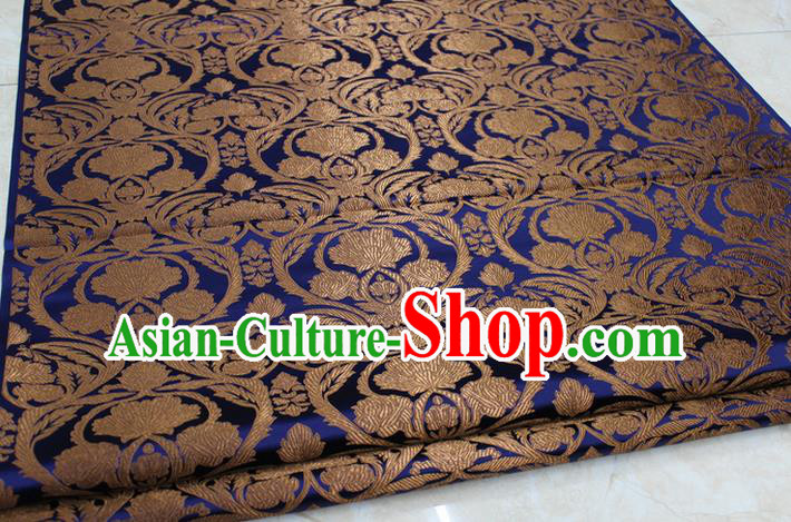 Chinese Traditional Royal Palace Pattern Golden Brocade Mongolian Robe Tibetan Robe Fabric, Chinese Ancient Costume Satin Hanfu Tang Suit Material