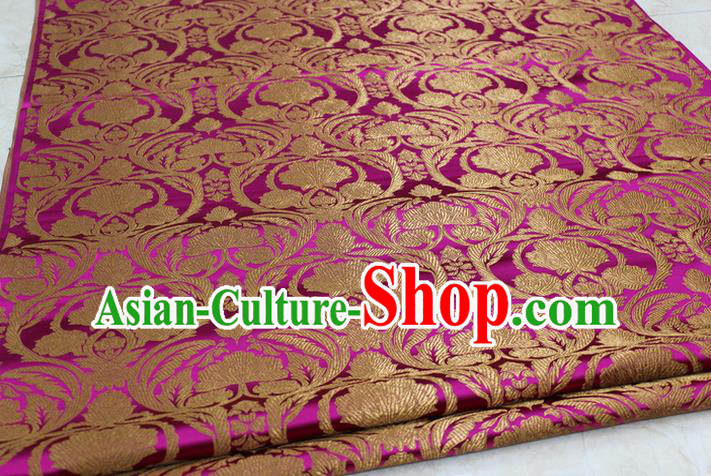 Chinese Traditional Royal Palace Pattern Rosy Brocade Mongolian Robe Tibetan Robe Fabric, Chinese Ancient Costume Satin Hanfu Tang Suit Material