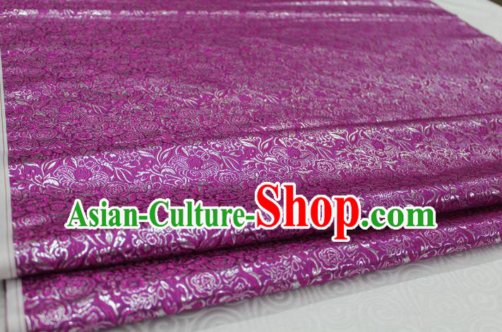 Chinese Traditional Royal Palace Pattern Cheongsam Amaranth Brocade Fabric, Chinese Ancient Costume Satin Hanfu Material