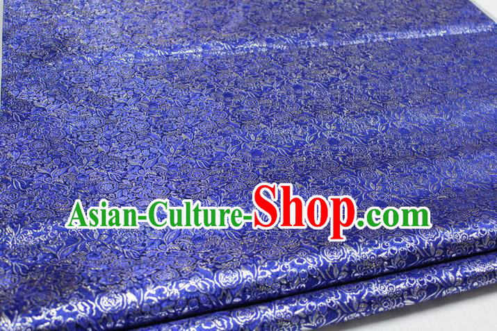 Chinese Traditional Royal Palace Pattern Cheongsam Royalblue Brocade Fabric, Chinese Ancient Costume Satin Hanfu Material