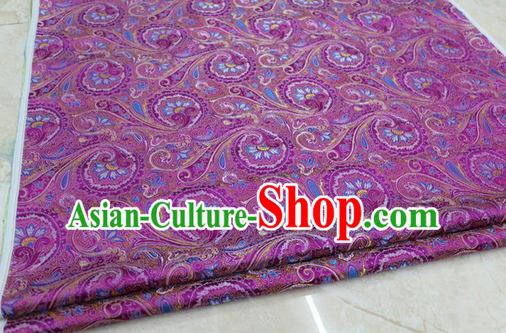 Chinese Traditional Ancient Costume Palace Pteris Pattern Mongolian Robe Rosy Brocade Tang Suit Fabric Hanfu Material