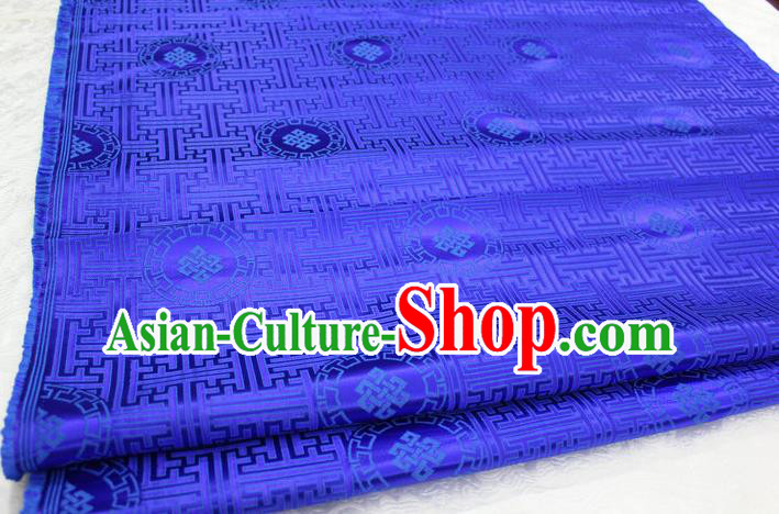 Chinese Traditional Ancient Costume Palace Pattern Mongolian Robe Royalblue Brocade Tang Suit Fabric Hanfu Material