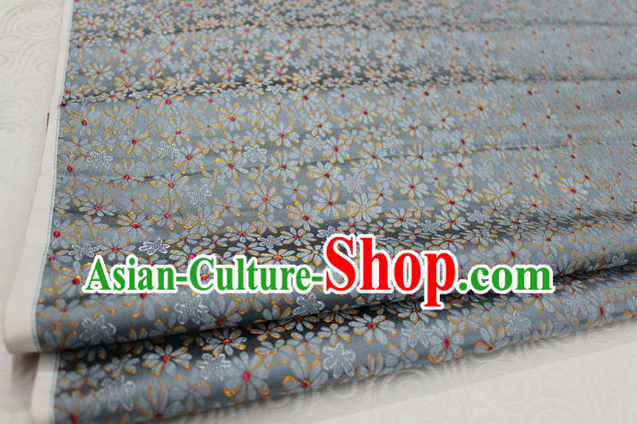 Chinese Traditional Ancient Costume Palace Flowers Pattern Cheongsam Grey Brocade Tang Suit Fabric Hanfu Material