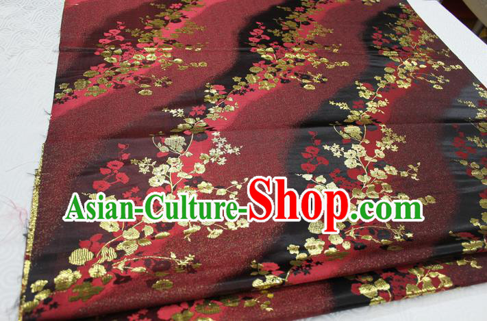 Chinese Traditional Palace Wintersweet Pattern Cheongsam Brocade Fabric, Chinese Ancient Costume Tang Suit Hanfu Satin Material