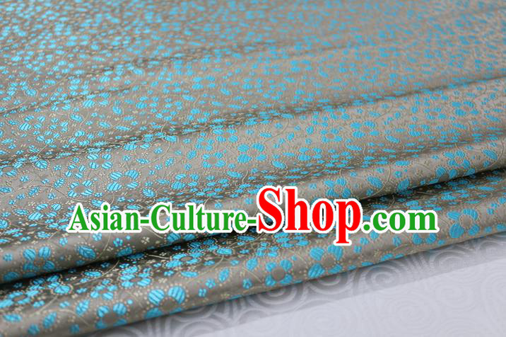 Chinese Traditional Ancient Costume Palace Flowers Pattern Cheongsam Grey Brocade Tang Suit Fabric Hanfu Material