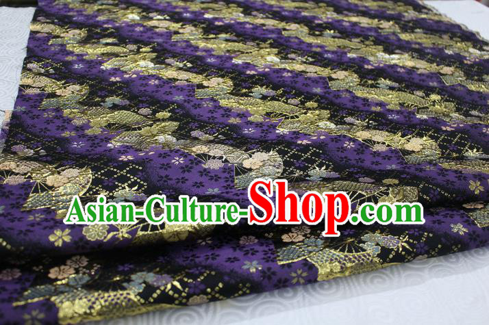 Chinese Traditional Ancient Costume Palace Pattern Cheongsam Purple Brocade Tang Suit Fabric Hanfu Material