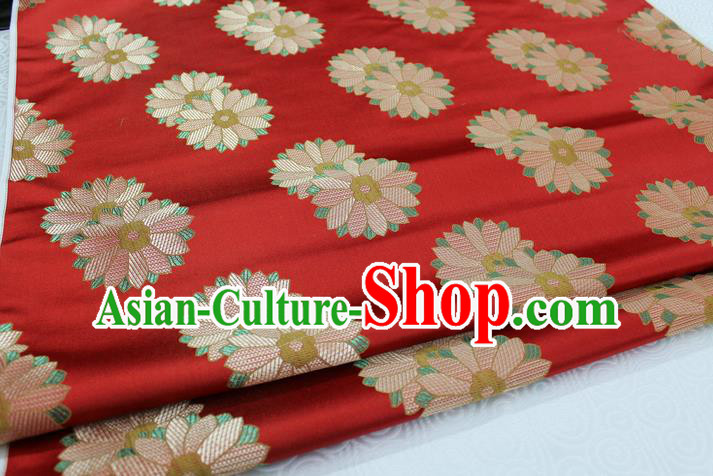 Chinese Traditional Ancient Costume Palace Flower Pattern Xiuhe Suit Cheongsam Red Brocade Cheongsam Satin Fabric Hanfu Material