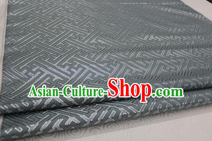 Chinese Traditional Ancient Costume Palace Pattern Grey Brocade Cheongsam Satin Mongolian Robe Fabric Hanfu Material