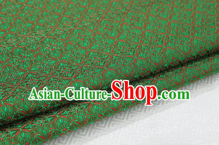 Chinese Traditional Ancient Costume Palace Pattern Cheongsam Green Brocade Tang Suit Fabric Hanfu Material